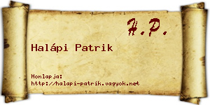 Halápi Patrik névjegykártya
