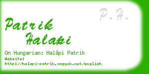 patrik halapi business card
