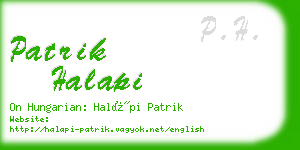 patrik halapi business card